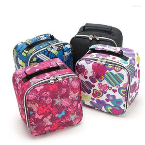 Juegos de vajilla pequeña bolsa de almuerzo Bento aislada cremallera Cooler Cube 4L impreso niños Tote impermeable para Picnic TS2