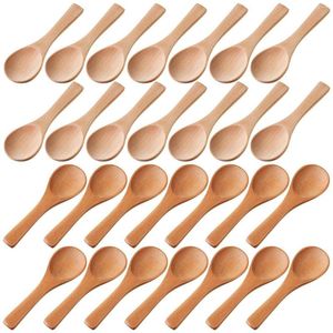 Servies Sets Kleine Houten Lepels Mini Proeverij Specerijen Zout Voor Keuken Koken Kruiden Olie Koffie Thee Suiker 30Pcs