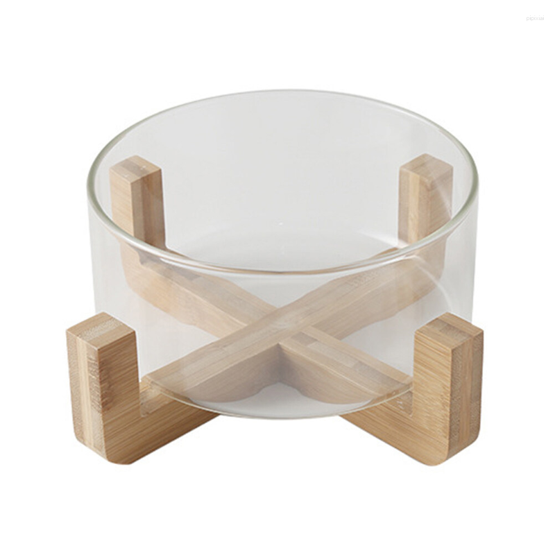 Ensembles de vaisselle Snack Assiette Plateau Bol de service Soupe Salade Base en bois Maison Nouilles en verre à haute teneur en borosilicate