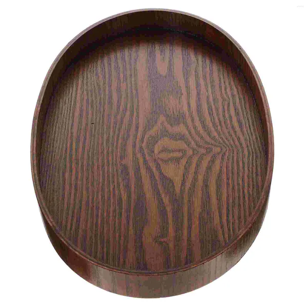 Conjuntos de vajilla Plato de cena ovalado de madera maciza Servir fruta Bandeja de madera Exhibición de pan Decorar escritorio Decorativo Bocadillo delicado