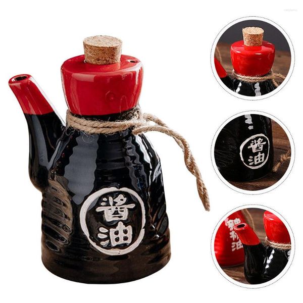 Ensembles de vaisselle Porte-épices Distributeur de condiments du Japon Injecteur de carburant Accessoire de cuisine Pot d'huile de style japonais Bouteille d'assaisonnement en céramique pour la maison