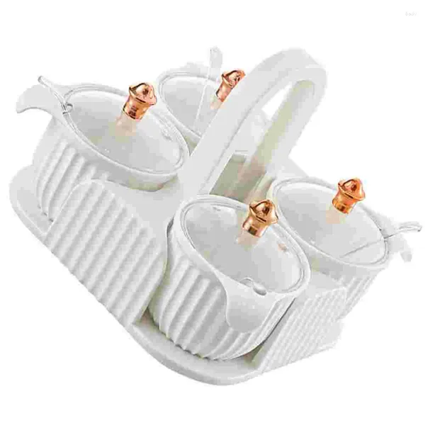 Ensembles de vaisselle épices bouteille d'assaisonnement Portable organisateur de condiments conteneur sel blanc conteneurs