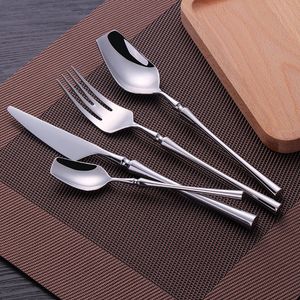 Sorts Sets SPKLifey 24 PCS servies Zilverwerk Roestvrijstalen bestek Set Vork Lepel Knip 48 PCS DINING SET FLATTERWEER 230518