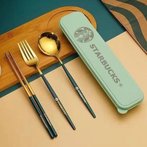 Dijkartikelen Sets Lepel Fork Chopsticks 304 roestvrij staal servies kerstcadeau -sets01019018414