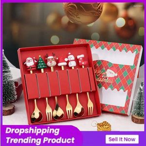 Juegos de vajilla cuchara de acero inoxidable de alta calidad elegante juego de vajillas para niños vacaciones necesarios regalo de Navidad