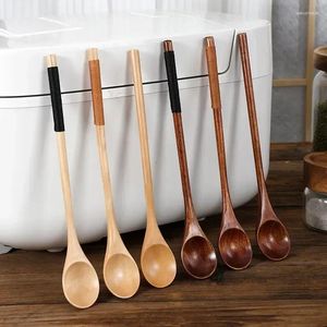 Servies Sets Lepel Theelepels Kleine Dessert Theelepel Lepels 1pc Koffie Lange Roerder Thee Houten Drinken Honing Houten Servies