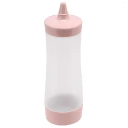 Ensembles de vaisselle Bouteille à presser Accessoires de cuisine Bateau Sauce en plastique Vinaigre Huile Ketchup Cruet Distributeur de condiments Rose Transparent