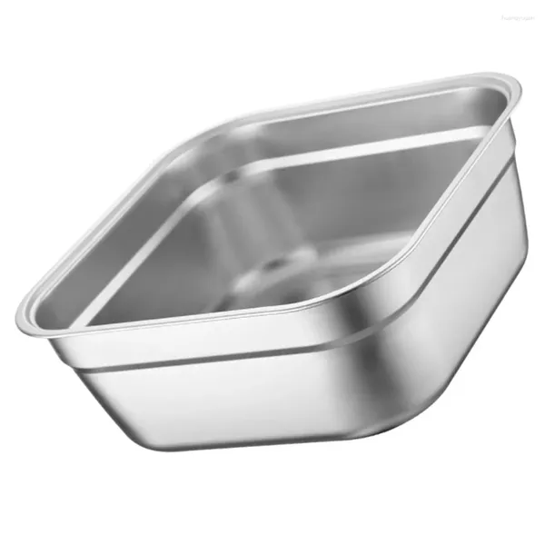 Ensembles de vaisselle bassin en acier inoxydable Cuisine Végétal Lavage en métal Soup Bol Buffet Buffet (24 cm)