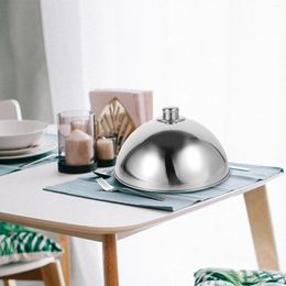 Ensembles de vaisselle couvercle en acier inoxydable couvercle en dôme anti-poussière pour la maison Restaurant El (perle argentée de 10 pouces)