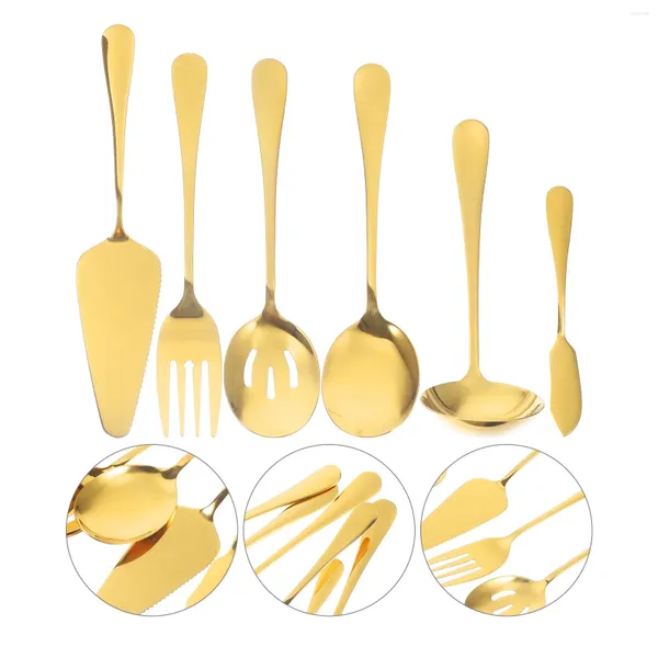 Juegos de vajilla Cades de acero inoxidable Cortera reutilizable Western Restaurante Metal Metal Kit cucharada Siring Spoons