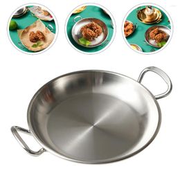 Ensembles de vaisselle plats en acier inoxydable assiette à collation amphore plateau de service rond assiettes de poulet frit