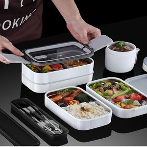 Dijksiesets Roestvrij staal Dubbele gelaagde lunchbox met tas Bento For Kids Fruit Dessert Warmer servies