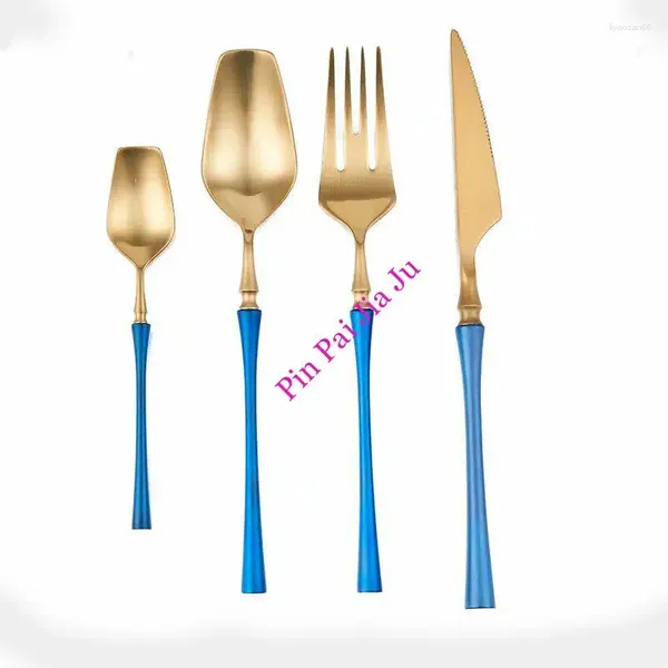 Ensembles de vaisselle en acier inoxydable Couvoirs en or Eco Set Fork Forks Knives Spoons Dîner