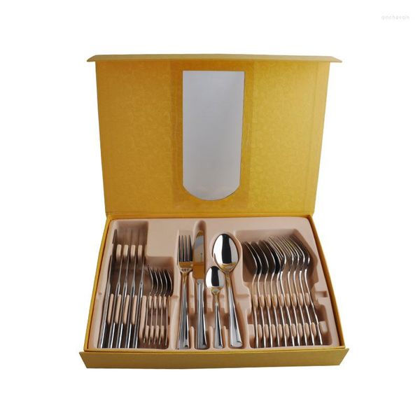 Conjuntos de vajilla de acero inoxidable para acampar al aire libre, tenedor, cuchara, juego de cuchillos, Accesorios para el almuerzo, utensilios para el hogar