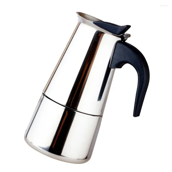 Juegos de vajillas Cafetero de olla de acero inoxidable Mocha Espresso Latte Stovetop Filtro para oficina en casa (100 ml)