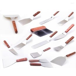 Ensembles de vaisselle en acier inoxydable, pelle Teppanyaki, manche en bois, ustensiles de cuisine spéciaux, outils de cuisine, Steak de bœuf, accessoires de cuisine 1 pièces