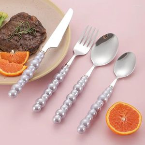 Juegos de vajilla con cuchillo de bistec de acero inoxidable horquilla de mesa de mesa completa