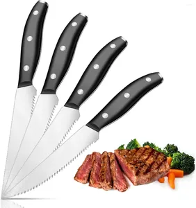 Juegos de vajilla cuchillos de carne de 4 cuchillos de acero inoxidable altamente resistente y duradero cuchillo sostil