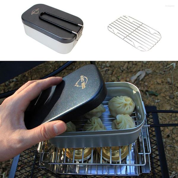 Juegos de vajilla vaporizada caja de bento bandeja vapor vapor accesorios de vajilla resistentes al calor livianos utensilios de cocina de viaje de viaje