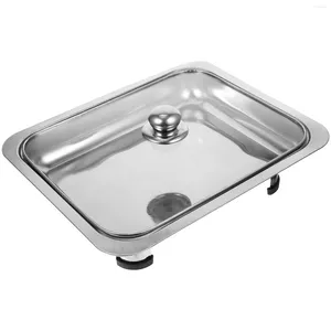 Ensembles de vaisselle Buffet en acier Plateau de service Plaque de cuisson carrée Plateau en acier inoxydable Porte-aliments Assiette en métal Assiettes à vaisselle Ensemble de banquet