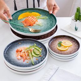 Din sets stenen patroon keramische diner borden bot porselei salade sushi dessert serveerschotel huis keuken ronde gerechten