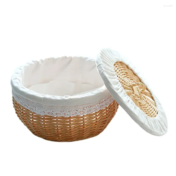 Ensembles de vaisselle panier de rangement tissé artisanat décoratif dessus de table pâtisserie décoration de bureau décorer le pain
