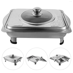 Ensembles de vaisselle Cuisinière Buffet Party Plateau en métal Serveur Plat Porte-vaisselle en acier inoxydable Table à vapeur Pan Simple Foods Cover Serving