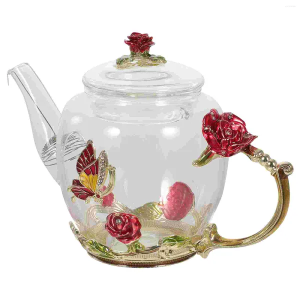 Ensembles de vaisselle cuisinière théière verre céramique filtre ensemble de fleurs passoire plus raide service à thé café