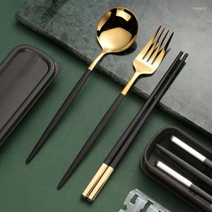 Dijkartikelen Sets Straw Outdoor Package Familie Titanium Gift Chopsticks of Dual-Use With Spoon Alloy Fork