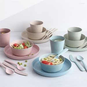 Serviesgoed sets stro e -servies set borden milieuvriendelijk 4 en kommen voor kinderen volwassenen gerechten cup