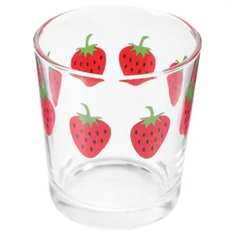 Ensembles de vaisselle en verre fraise tasse portable jus de lait d'eau à café tasse de thé à thé