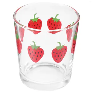 Dijkartikelen Sets Strawberry Glass Cup draagbaar sap Water Milk Coffee Tea Mok cadeau voor vrienden