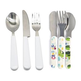 Sinwerk sets sublimatie blanco bestek ADT en kinderwarmteoverdracht lepel spoon forks messen western diy servies set kerstcadeaus dhjgt