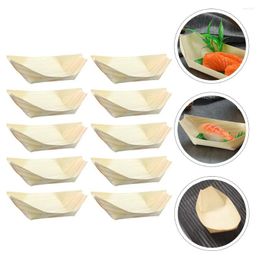Ensembles de vaisselle Sushi Shape Shape Snack Bol Sashimi Serve Dish Desserts Plaque à la maison Plaques de restaurants en bois jetable