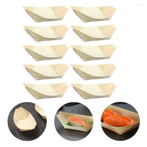 Servies Sets Sushi Boot Houten Boten Hout Wegwerpborden Serveerschaal Horeca Dienbladen Dienbladen