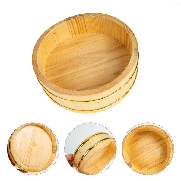 Ensembles de vaisselle Sushi Seau Cuisine Conteneur de stockage Riz Cuisine Gadget Baril en bois pour mélanger la baignoire servant la mère japonaise en bois