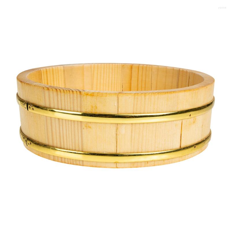 Dinnerware Sets Sushi Bucket Japanese Style Rice Convenient Mixing Container Cooking Wood Barrel Serving Tray Vintage Hanging