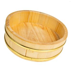 Dijkartikelen sets sushi bucket serving cirkelbladen restaurantcontainer Japanse houten rijst hoge capaciteit grote kom