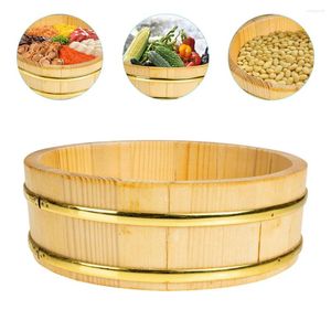 Dijkartikelen sets sushi emmer houten dienbladverwarming grote capaciteit restaurant container ronde voor keukengadget pallets