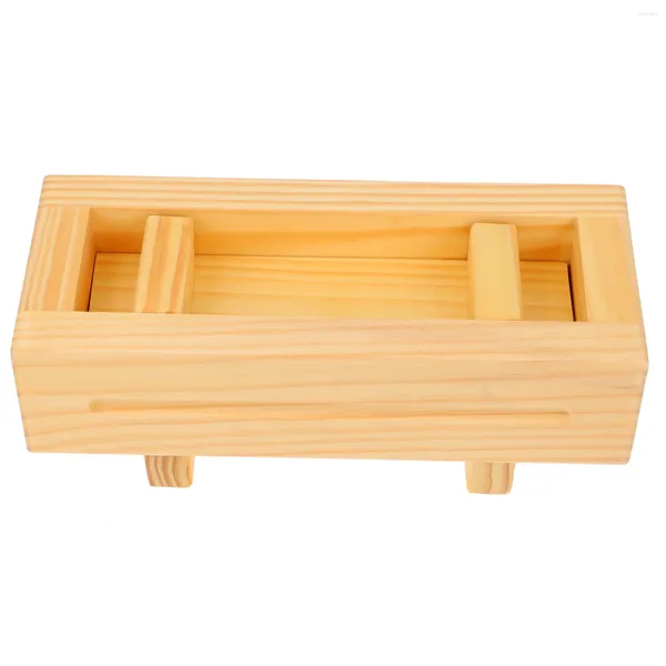 Ensembles de vaisselle Sushi Press Moul Maker Tool Rectangular Wood Rice Cake Oshizushi Box pour la maison de bricolage
