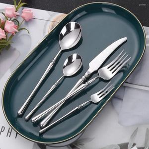 Ensembles de vaisselle vaisselle couverts couteau argent ustensiles couverts ensemble acier or 4/5 pièces cuillère inoxydable fourchette cuisine