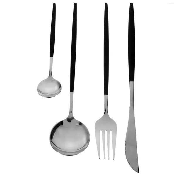 Ensembles de vaisselle Kits de vaisselle réutilisables Ustensiles alimentaires en acier inoxydable Cutlery Suite à fourche en acier inoxydable