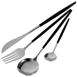 Dinware sets tafelwerk roestvrijstalen bestek draagbare flatware coffeak messen westerse vorken