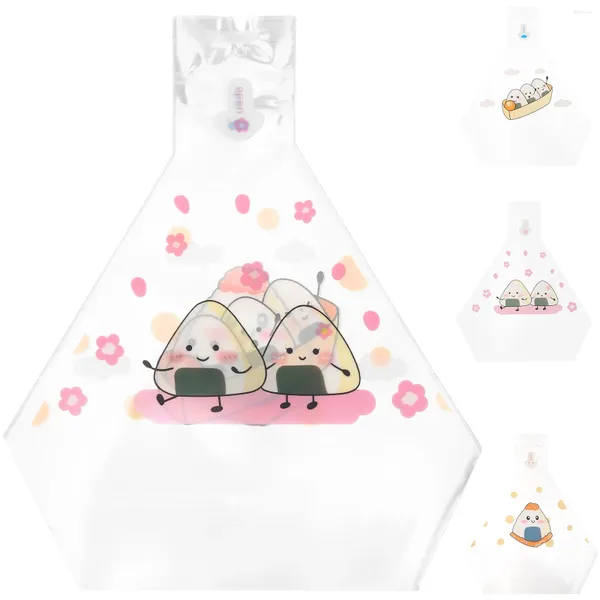 Ensembles de vaisselle sacs à emporter Kitchen Triangle Rice Rice Ball Packaging Cellophane Japanese Onigiri Wrapper