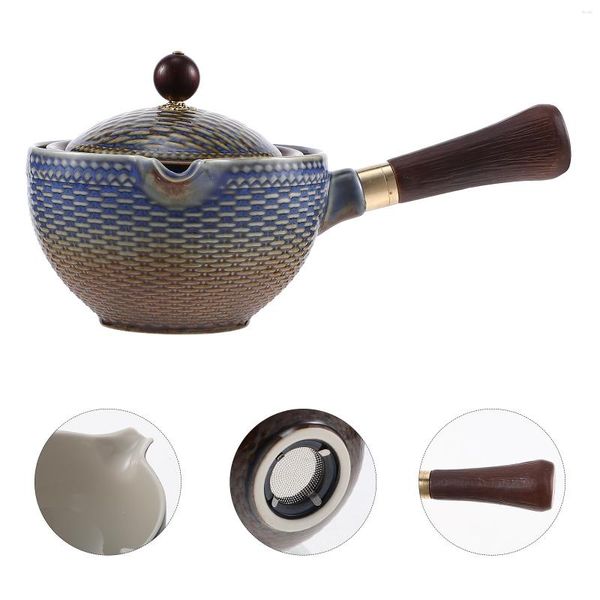 Juegos de vajilla, juego de té, tetera, olla china, fabricante de cerámica, tetera, taza de porcelana Gongfu, Mini mango de Kung Fu turco, rotación de viaje lateral