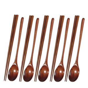 Juegos de vajilla Juego de cucharas y palillos de madera de teca Cucharas antiadherentes Cucharadita para cocina Utensilios de cocina Promoción 230518