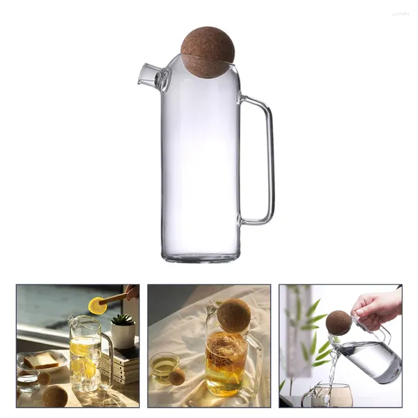 Conjuntos de vajilla Tetera Bebidas Taza de agua Contenedor para el hogar Botella de jugo Jarra de vidrio con corcho Resistente al calor