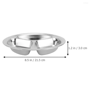 Dingerie définit trois compartiments assiette d'assiette divisée adultes diviseurs en acier inoxydable pour enfants caféria plateaux de déjeuner