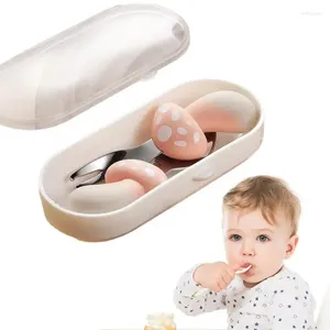 Ensembles de vaisselle, ustensiles pour tout-petits, 2 pièces, ensemble de couverts mignons en acier inoxydable pour enfants, couverts de qualité sûre pour garçons et filles