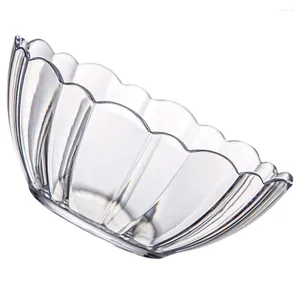 Ensembles de vaisselle transparent en acrylique Fruit Plate Lotus Bowl pour le salon moderne cuisine Decorative en forme de salade de desserts grandes bols